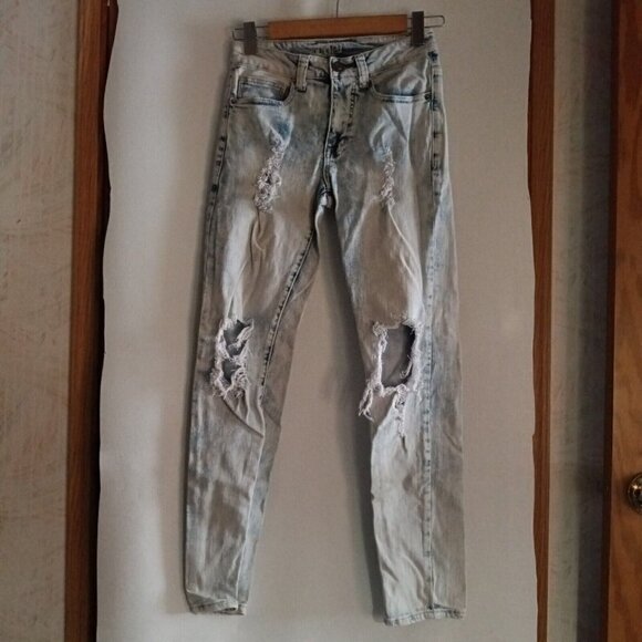 Rue 21 Jeans Mens 26/30 Distressed Stretch Denim Premium Skinny - Picture 4 of 8